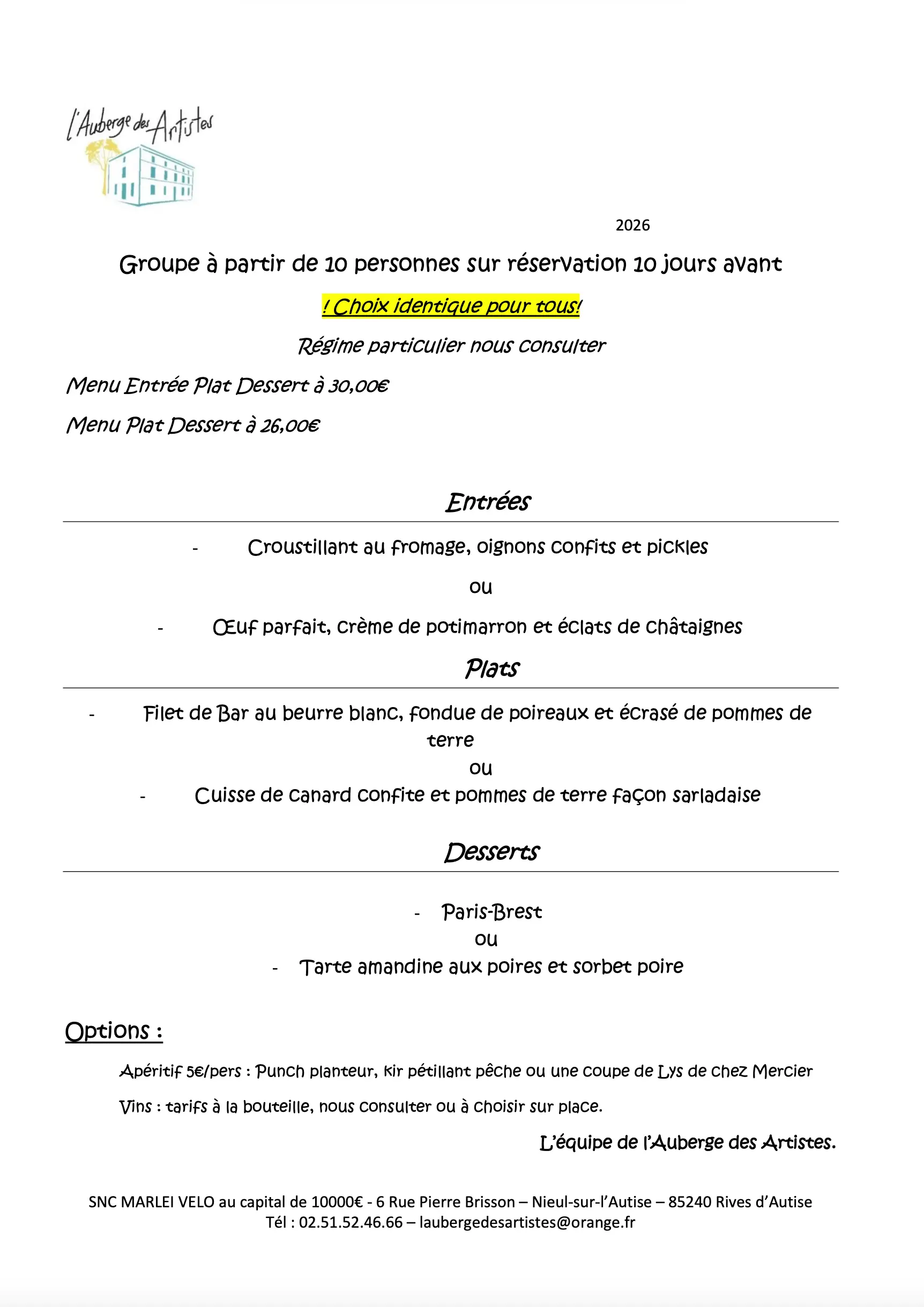 Menu groupe hiver 25 26